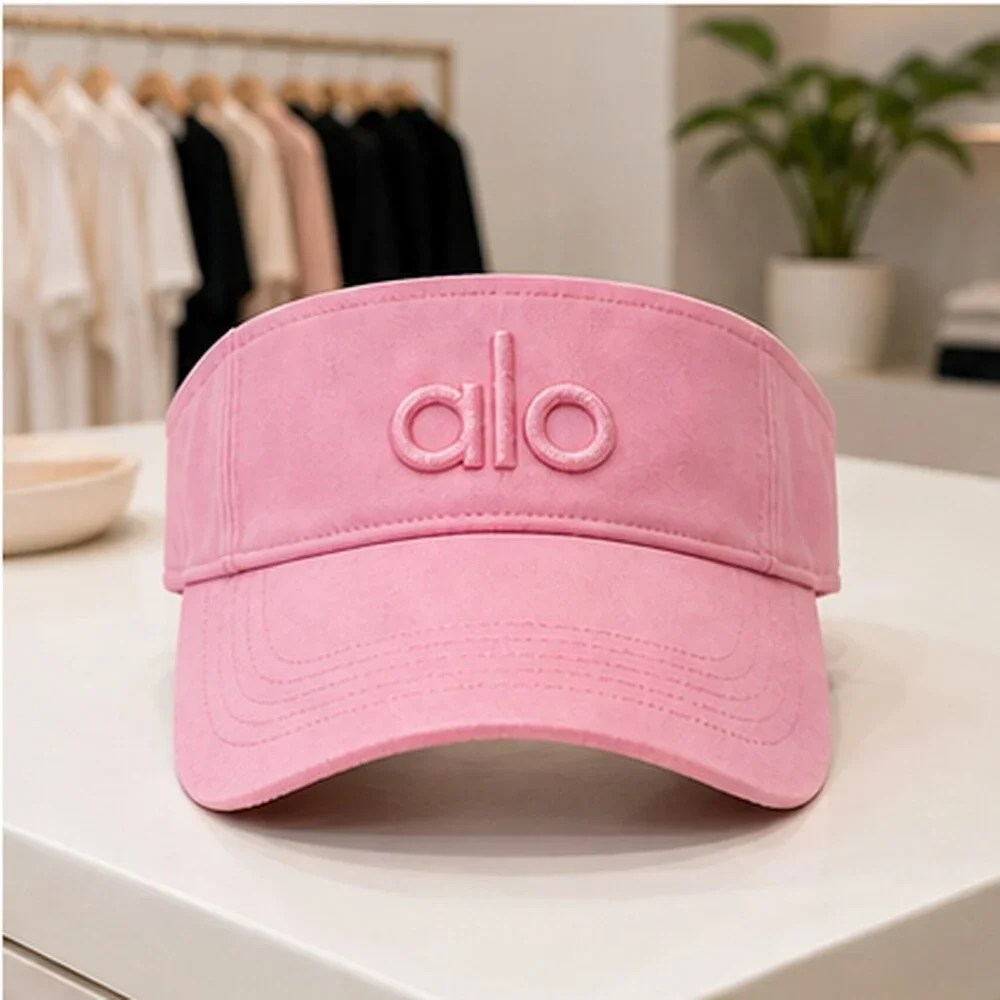 ALO Yoga Pink Clean Open Top Visor Hat NWT